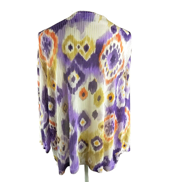 Alfred Dunner Women's Light Weight Sweater Size X Large Purple Orange Cream - Picture 3 of 5
